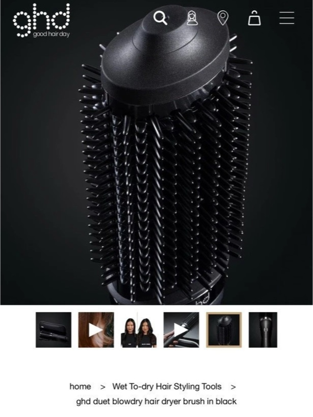 ghd Duet Blowdry Hair Dryer Brush Black like new Hair Dryer Brush